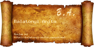 Balatonyi Anita névjegykártya